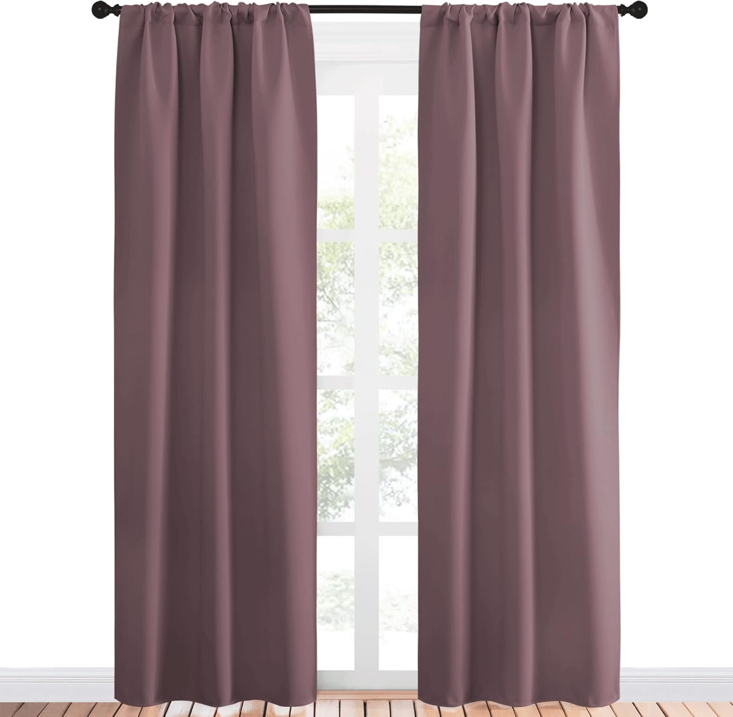 Insulated Doorway Divider Panel for Open Closets and Bedrooms, Decorative Leaf Pattern Door Cover, 39 x 70 Inch - Image 2