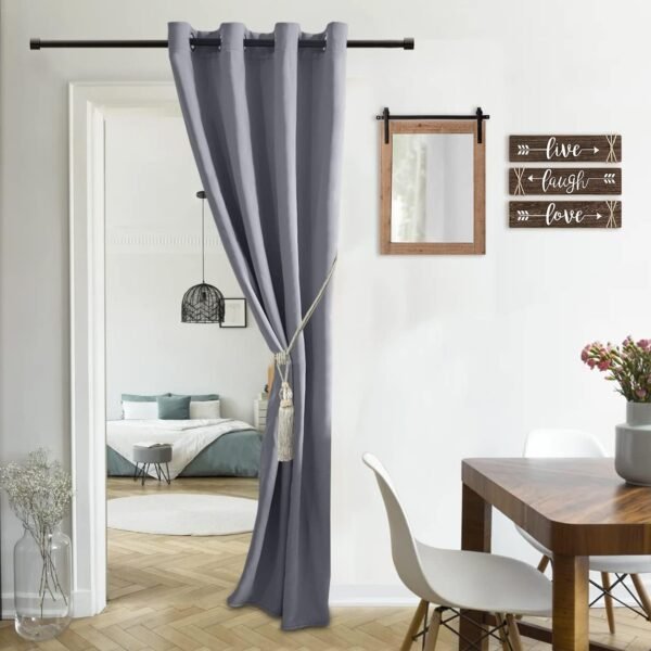 Thermal Blackout Doorway Panel, Room Darkening Privacy Divider for Closets, Front Doors and Sliding Openings, 34 x 80 Inch
