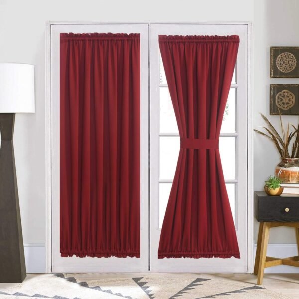 Lightweight Sheer Door Panels, Elegant Light Filtering Door Covers for Living Room and Patio Openings, 108 Inch Length, 2 Panels