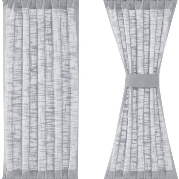 Small French Door Panel, Room Darkening Tie-Up Door Cover for Glass Doors, 30 x 40 Inch