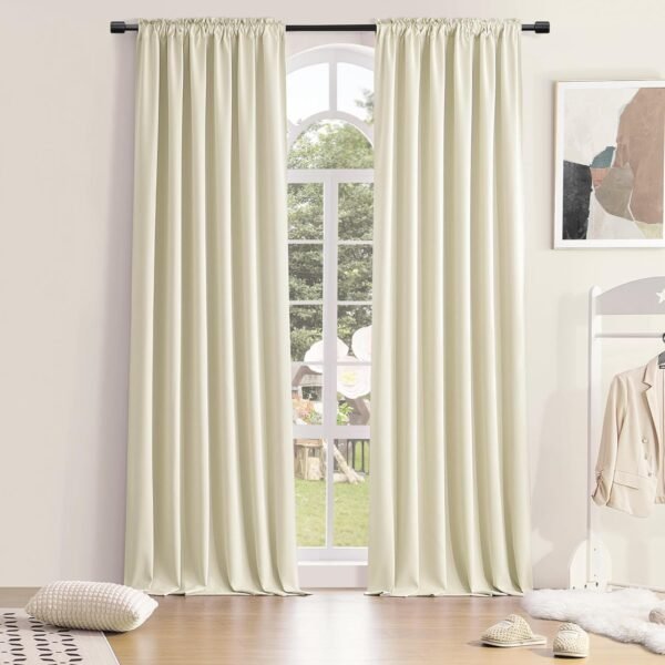 Blackout Doorway Panels, Privacy and Sound Reducing Door Divider for Bedroom and Office, 42 x 80 Inch, 2 Panels