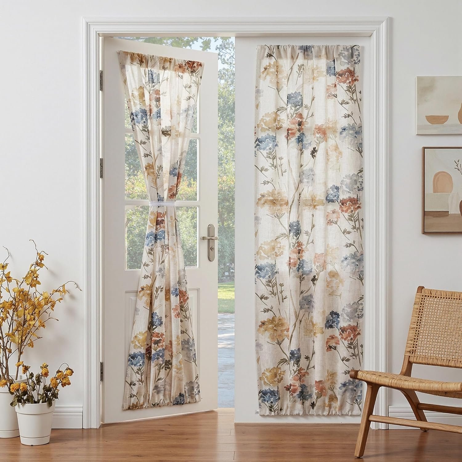 Thermal Blackout Sliding Door Panels, Room Darkening Grommet Door Covers for Bedrooms and French Doors, 66 x 84 Inch, 2 Panels