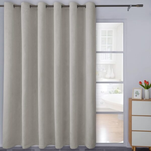 Semi Blackout Privacy Door Panel, Decorative Boho Door Divider for Hallways and Bathrooms, 80 Inch Length